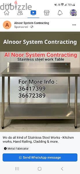 We do all kind of Stainless Steel works.