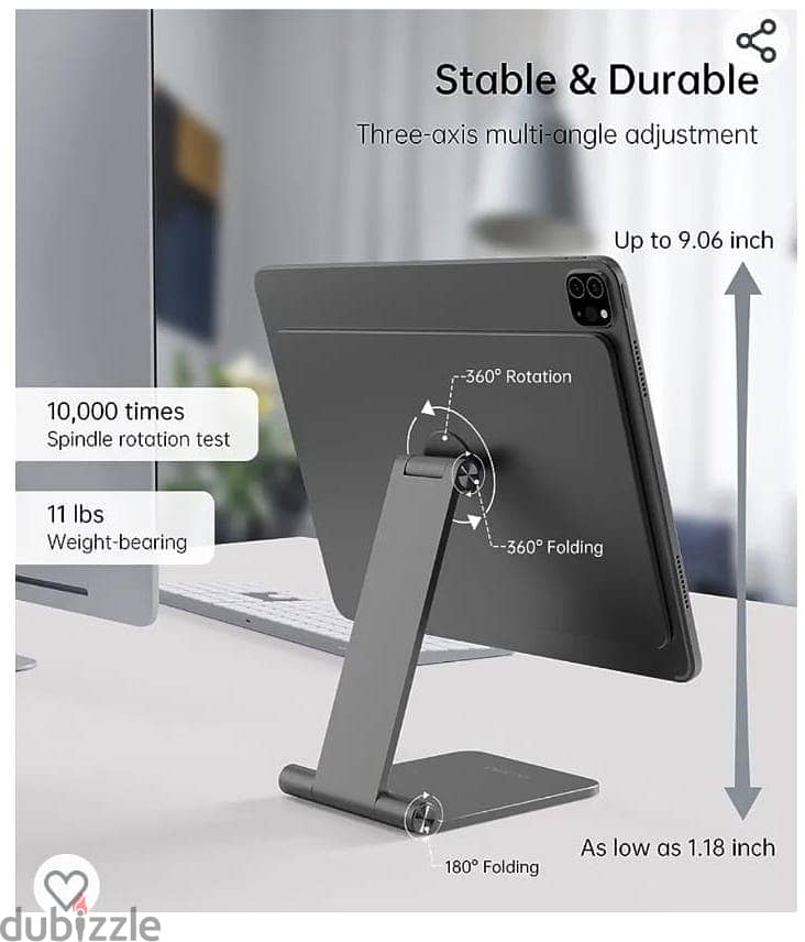 MagFree Magnetic iPad Stand, Adjustable Rotatable 360° Floating Magnet 1