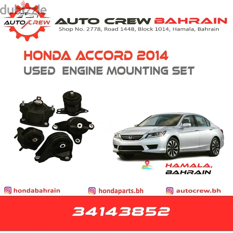Mountings of Honda Accord, Civic, CRV , City ,Odessey, Pilot Available 0