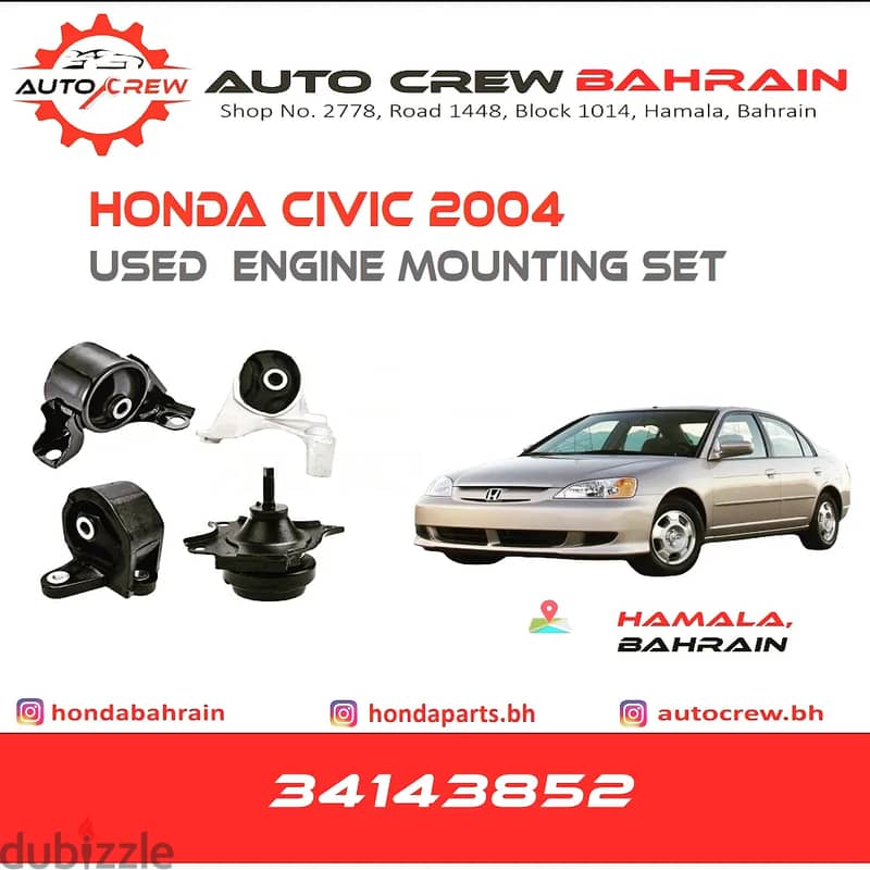 Mountings of Honda Accord, Civic, CRV , City ,Odessey, Pilot Available 1