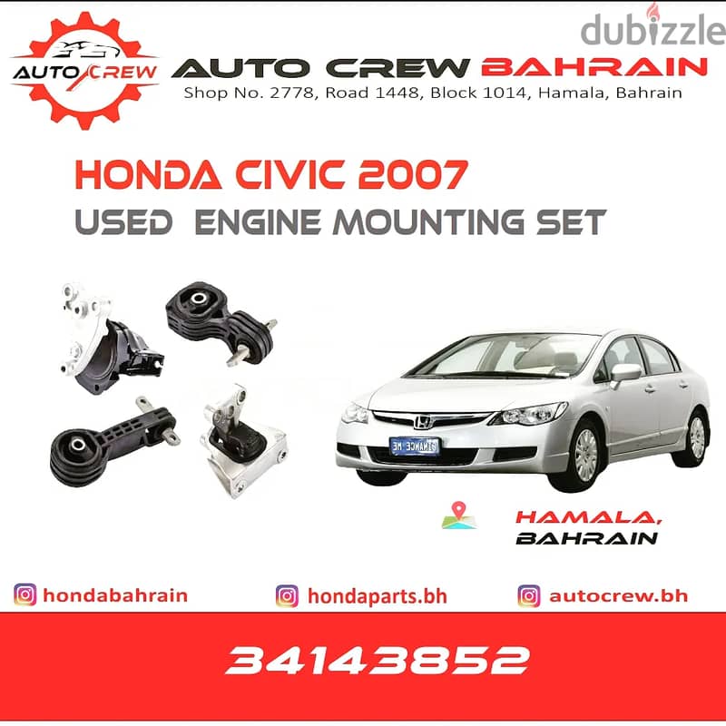 Mountings of Honda Accord, Civic, CRV , City ,Odessey, Pilot Available 8