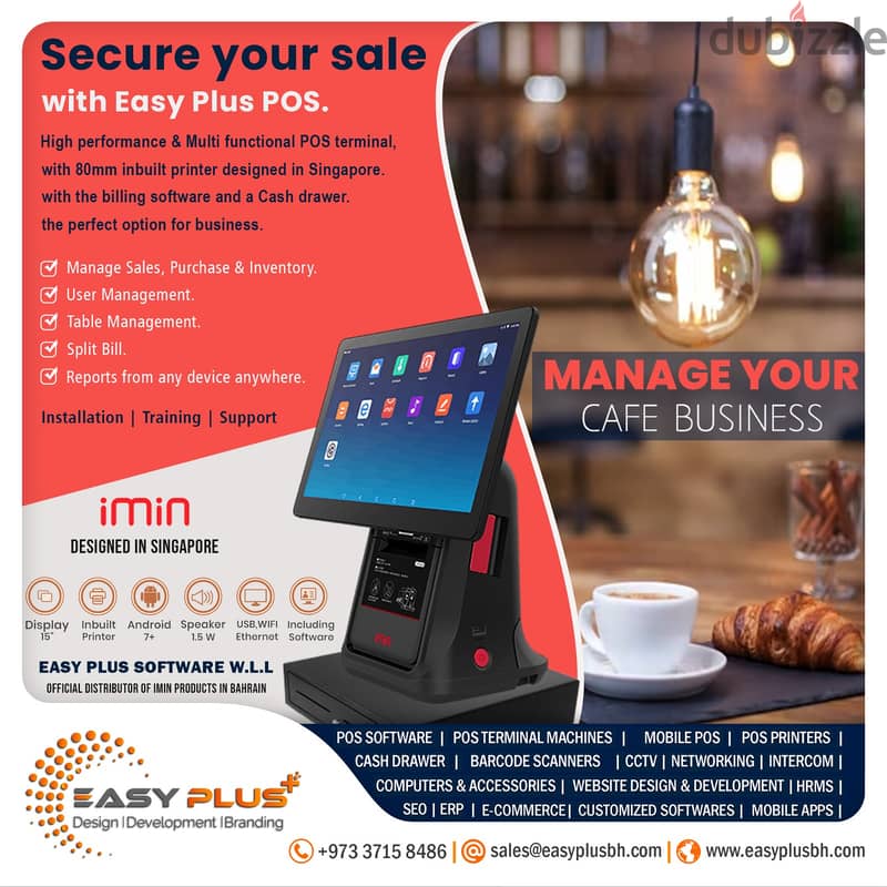 Android billing machine with software for pizza, salons, optical shops 2