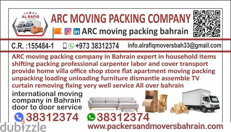 ARC moving packing bahrain 38312374 WhatsApp mobile 1