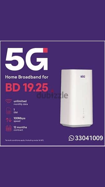 STC Data Sim + Free Mifi, 5G Home BB, Fober eith free delivery 10