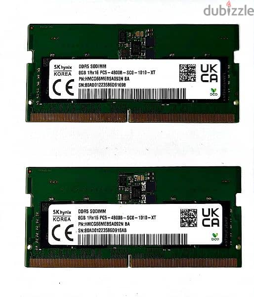 Laptop RAM 16GB (2x8) DDR5 4800 SK Hynix 0