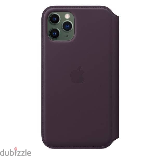 iPhone 11 Pro Max Leather Folio - Aubergine 1