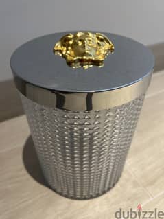 Glass jar with lid and gold details