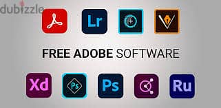 Adobe photoshop illustrator and all softwares abailable
