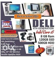 DELL Core I5 4th Gen WIFI Computer 8GB Ram SSD 10x Time Faster 120GB+5 0