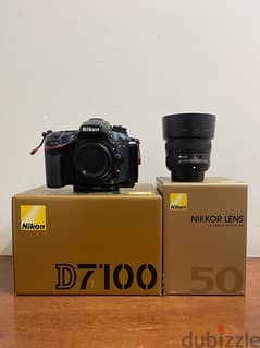 Nikon D7100 + AFS 50 mm 1.8 lens for sale