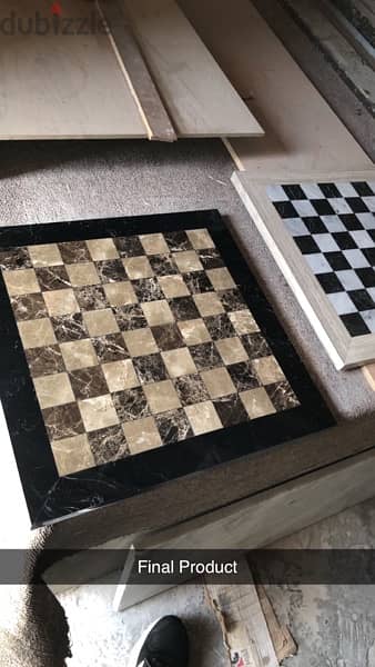 Marble Chess Board 40x40cm - طاولة شطرنج رخام 1