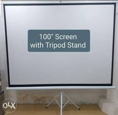 New Boxpack Projector Screen 60",100",150" Tripod With Stand/Wall Moun 0