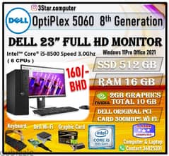 Dell i5 8th Gen Nvidia 2GB Graphic 16GB+512GB Computer 23