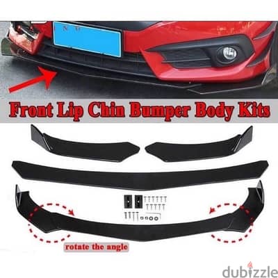 car body kit 3pcs universal fits all cars gloss back with side kit new