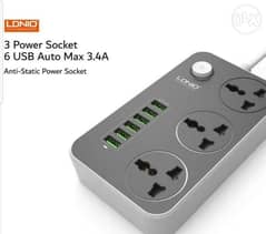 LDNIO Original 3 Power Sockets and 6 USB 3 months warranty only 3.5 0