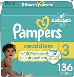 Sealed Box of 136  pampers size 3
