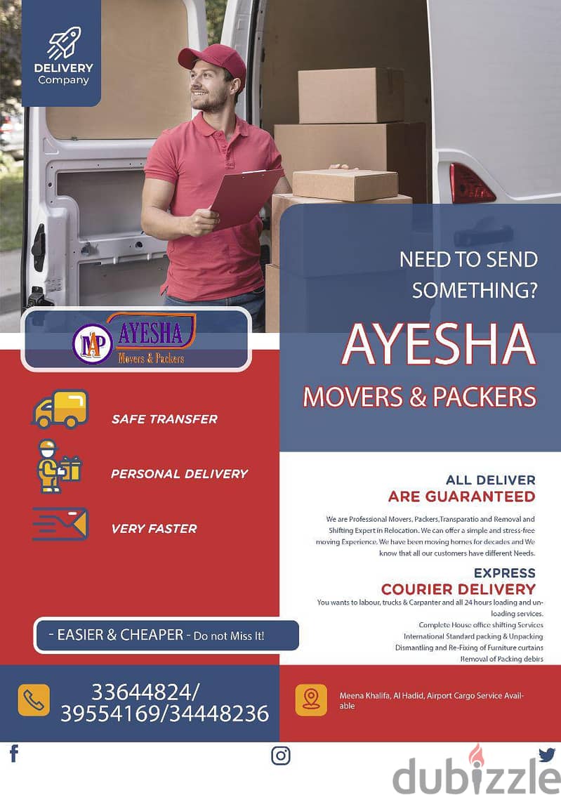AYESHAPACKINGMOVING PROFESSIONAL SERVICES LOWEST RATE SHIFTING BAH&KSA 4