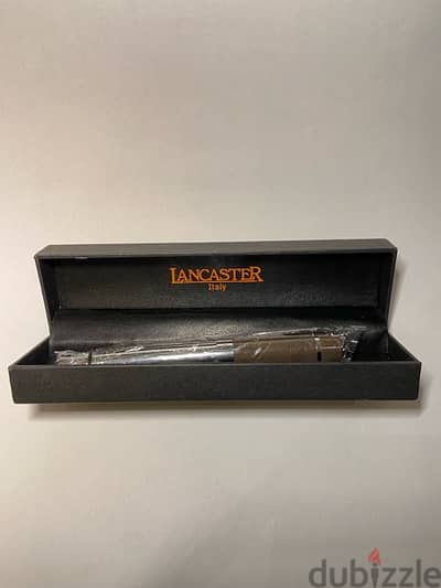 Lancaster Brass Ballpoint Pen for Men, Silver & Brown