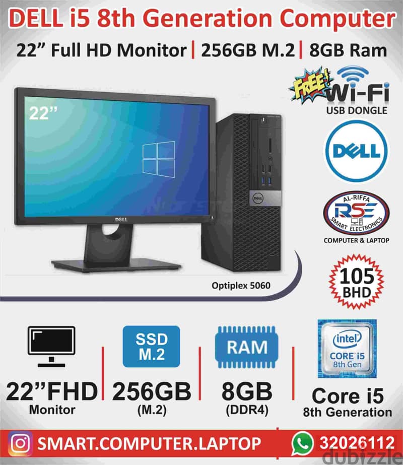 DELL Core I5 8th Generation WIFI Computer Set 23