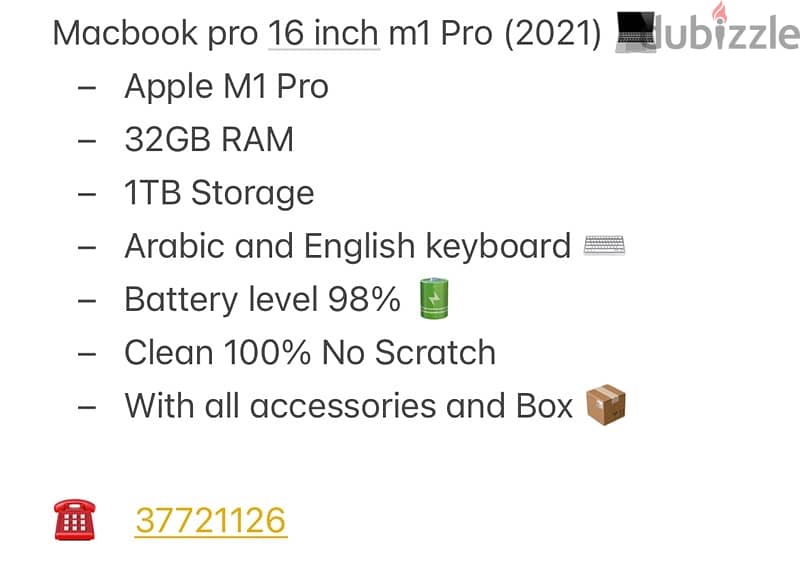 macbook pro 16 inch m1 pro 32GB RAM 1TB storage 1