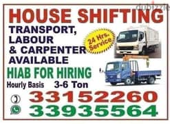 House shifting and moving labour transport carpenter available