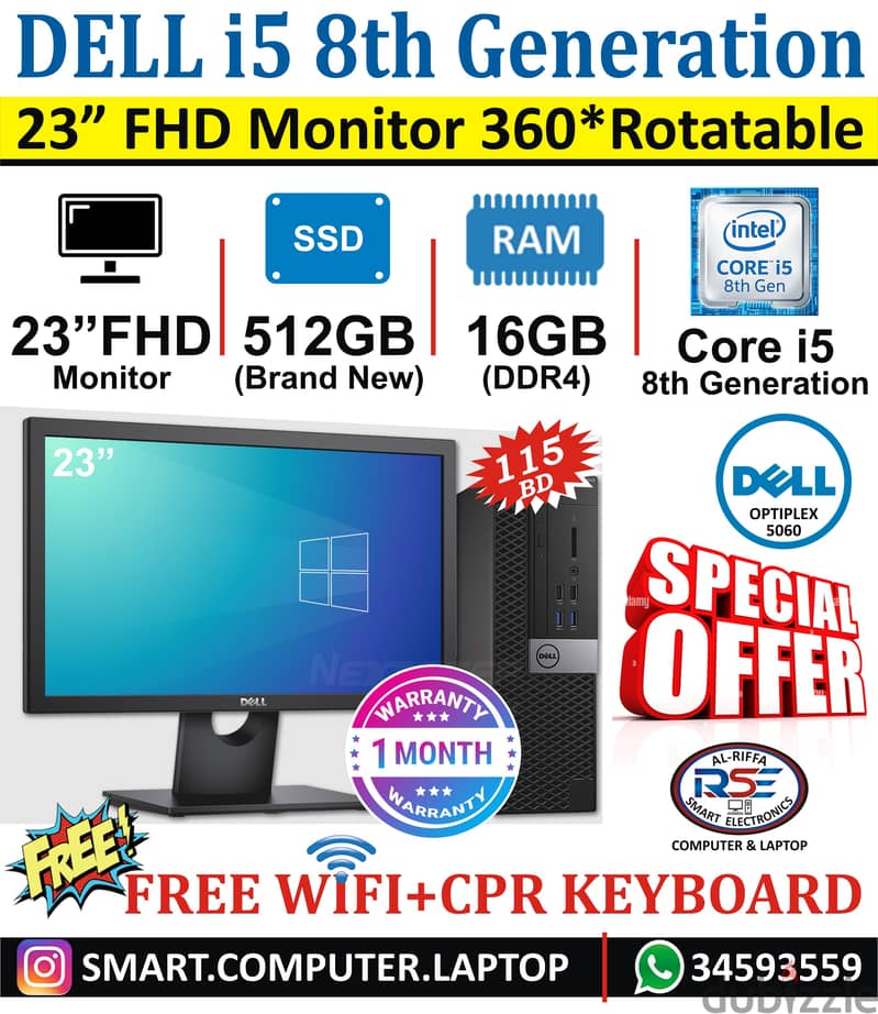 DELL i5 8th Generation WIFI Computer Set 23