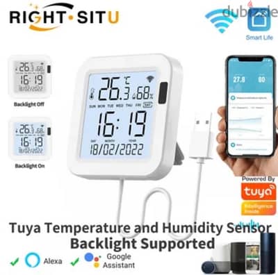 Tuya Temperature and Humidity Smart Sensor for Smart Home with WiFi