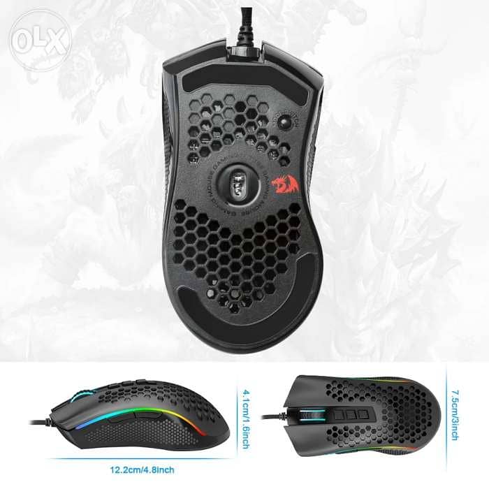 Redragon Storm M808 USB wired RGB Gaming Mouse 12400 DPI 3