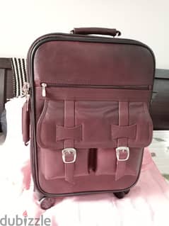 Genuine  leather Small trolley suite case // bag 0