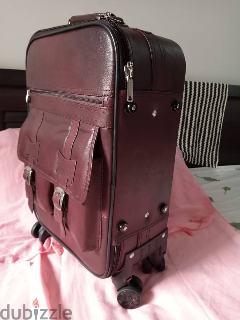 Genuine  leather Small trolley suite case // bag 2