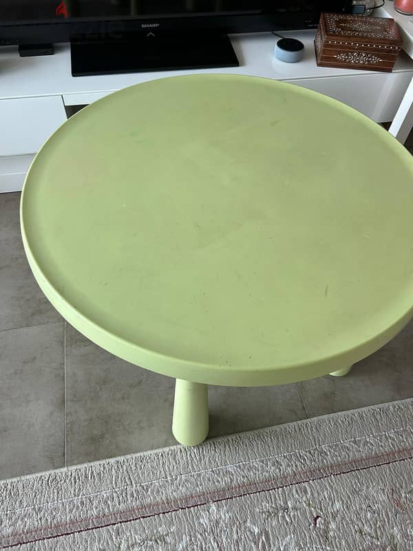 IKEA Green round table with free foosball table and kids dresser