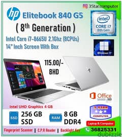 HP Elitebook 840 G6 Quad Core i5 8Go 256Go SSD Type M2 LED 14