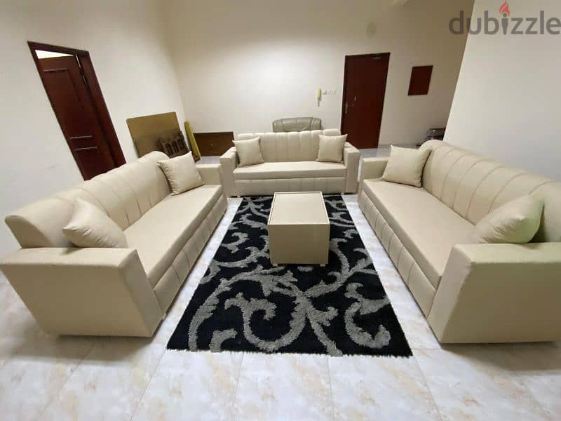 New fabricated 5 mtr L shape sofa with coffee table 75 BHD. 39591722 1