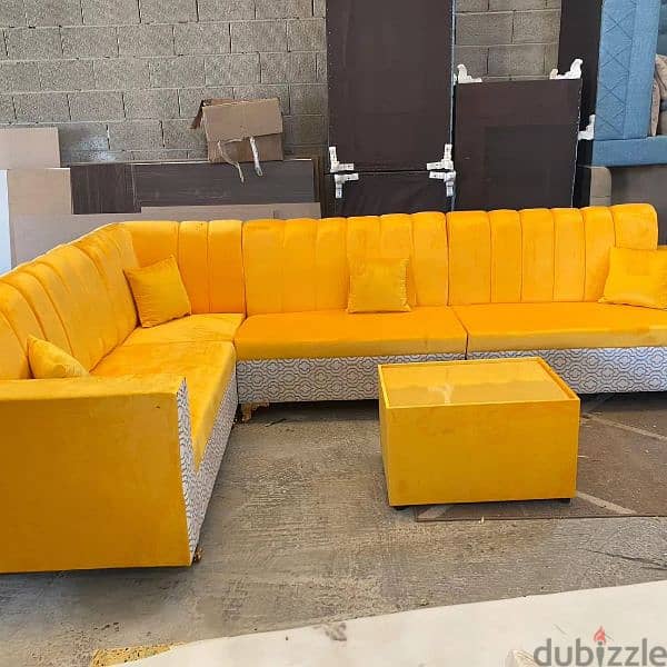 New fabricated 5 mtr L shape sofa with coffee table 85 BHD. 39591722 6