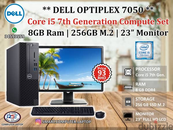 Dell OptiPlex 7050 Intel core i5-7th Gen. 8GB RAM 500GB HDD USB-C