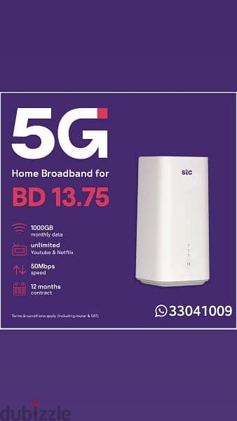 STC Data Sim + Free 5G Mifi or Router 1