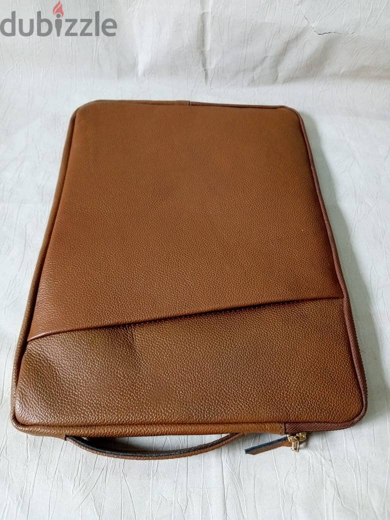 LAPTOP leather soft flat bag 0