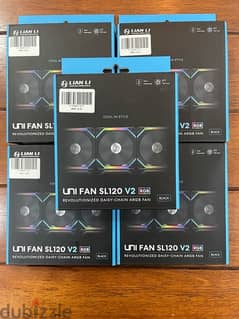 —NEW SEALED— 5x Lian Li UNI Fan SL120 V2 RGB Black Single Pack