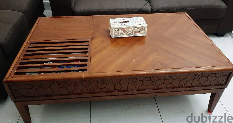 elegant, strong and big with storage space wooden coffee table 2