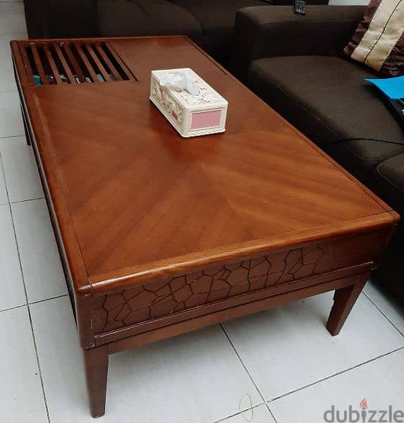 elegant, strong and big with storage space wooden coffee table 4