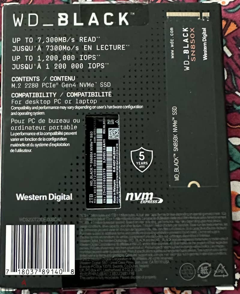 WD_BLACK SN850X 2TB M. 2 NVMe SSD (PCIE Gen 4) (NEW) 1