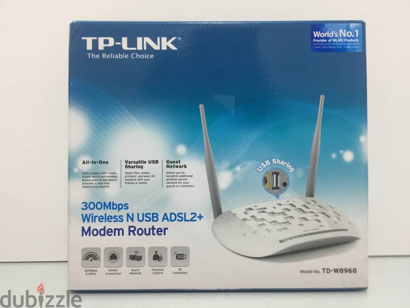 تي بي لينك موزع إنترنت - TP-Link 300Mbps Wireless Router (TD-W8968) 2