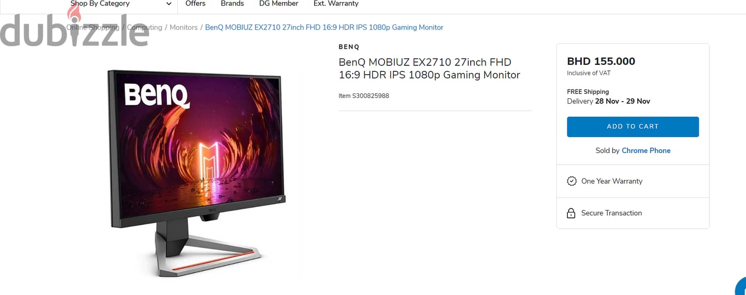 benq GAMING MONITOR 144 HZ - 27 INCH TV 1