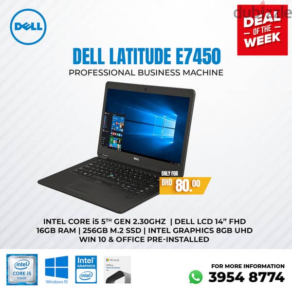 Dell Core i5 5th Generation Latitude Laptop with 16GB RAM & 256GB