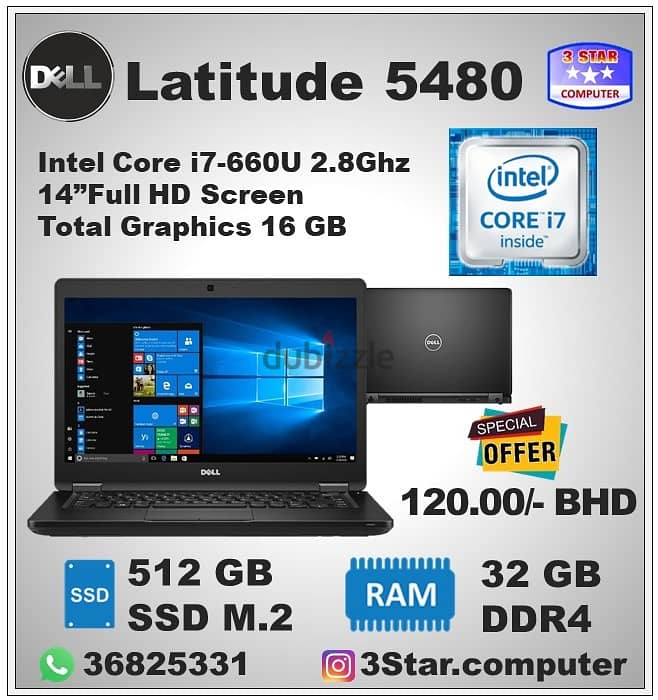 DELL Latitude 32 GB RAM New 512 GB SSD M. 2 Core i7 14" Full HD Screen 0