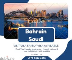 Travel Bahrain Saudia Dubai Qatar, Oman, Kuwait Visit Visa family visa