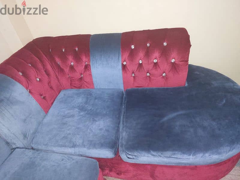 sofa set blue and red 0