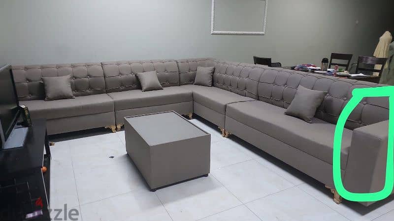 New fabricated 5 mtr L shape sofa with coffee table 85 BHD. 39591722 9