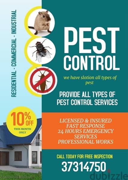 pest control big offer only 10bd full flat and villa call 38721909 0