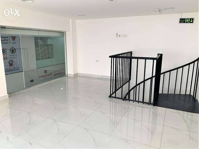 BRAND NEW commercial shop with MEZZANINE for rent in Manama 7